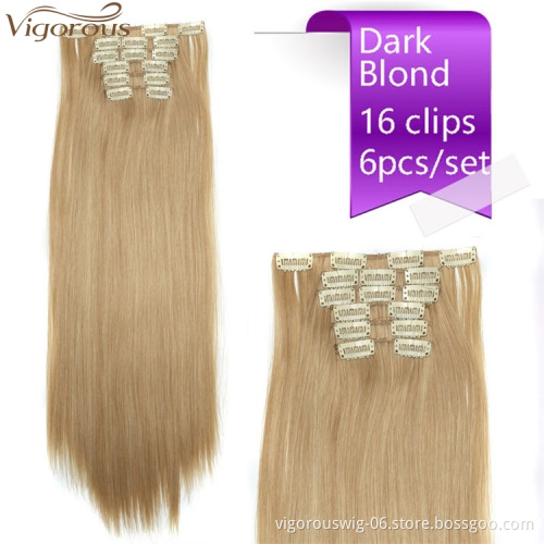 Vigorous Clip in Hair Extensions Drawstring Ponytail With Clip In Synthetic Hair Extension Women Hairpiece Straight Wrap
